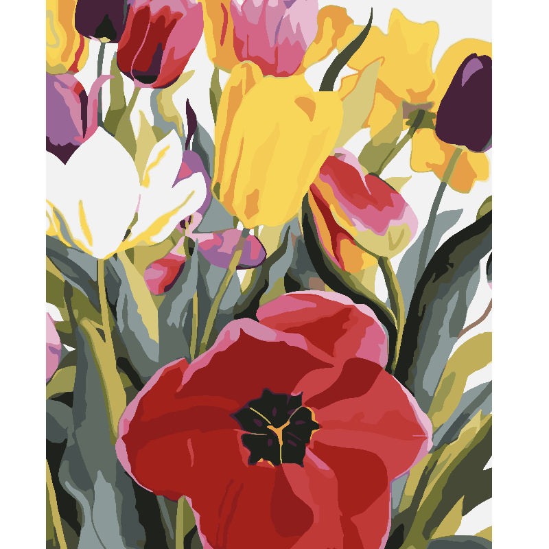 Kit Paint by numbers 40x50 Radiantes Tulipanes | WC1223 Main Image